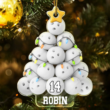 Maxcorners Bowling Christmas Tree - Personalized Custom Shaped Acrylic Ornament
