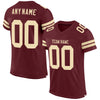 Maxcorners Custom Burgundy Cream Mesh Authentic Football Jersey LM2605