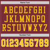 Maxcorners Custom Burgundy Gold-White Mesh Authentic Throwback Football Jersey LM2605