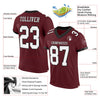 Maxcorners Custom Burgundy White-Black Mesh Authentic Classic Football Jersey LM2605