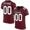 Maxcorners Custom Burgundy White-Black Mesh Authentic Classic Football Jersey LM2605