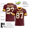 Maxcorners Custom Burgundy White-Gold Authentic Football Jersey LM2605