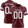 Maxcorners Custom Burgundy White Authentic Football Jersey LM2605