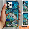 Maxcorners Fishing Vibrant Aqua Coral Reef Customized Name 3D Phone Case