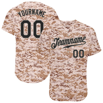 Maxcorners Custom Camo Black-Gray Authentic Salute To Service Baseball Jersey LM2605
