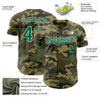 Maxcorners Custom Camo Kelly Green-White Authentic Salute To Service Baseball Jersey LM2605