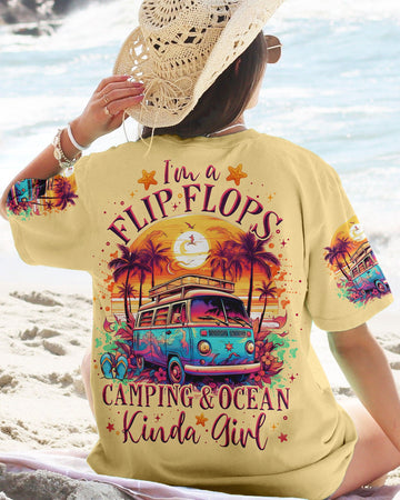 Maxcorners Flip Flops Camping Ocean Kinda Girl All Over Print LM2101