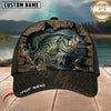Maxcorners Fishing Rustic Wood Frame Black Scale Customized Name 3D Cap