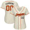 Maxcorners Custom Cream Black Pinstripe Orange-Black Authentic Baseball Jersey LM2605