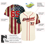 Maxcorners Custom Women's Royal White-Red American Flag Fashion 3D V-Neck Cropped Baseball Jersey LM0210
