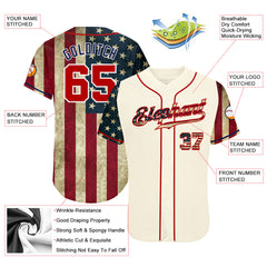 Maxcorners Custom Women's Royal White-Red American Flag Fashion 3D V-Neck Cropped Baseball Jersey LM0210