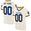 Maxcorners Custom Cream Royal-Gold Mesh Authentic Throwback Football Jersey LM2605