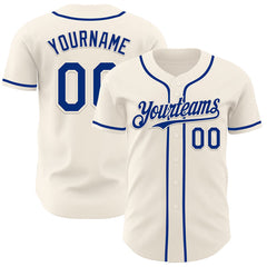 Maxcorners Custom Cream Royal Authentic Baseball Jersey
 LM0609