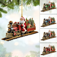 Maxcorners Personalized Santa Express Train Ornament, Custom Holiday Decoration LM2111
