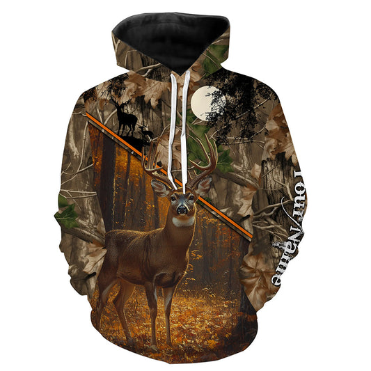 Maxcorners Personalized Deer Hunting Camouflage Customized Name All over printed Shirt, Gift For Hunter LM2608