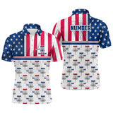 Maxcorners Disc Golf American Flag Mens Disc Golf Polo Shirt Custom Name And Number Disc Golf Gifts For Woman MT0510