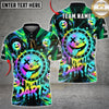 Maxcorners Darts Neon Smiley Dartboard Multicolor Customized Name, Team Name 3D Shirts