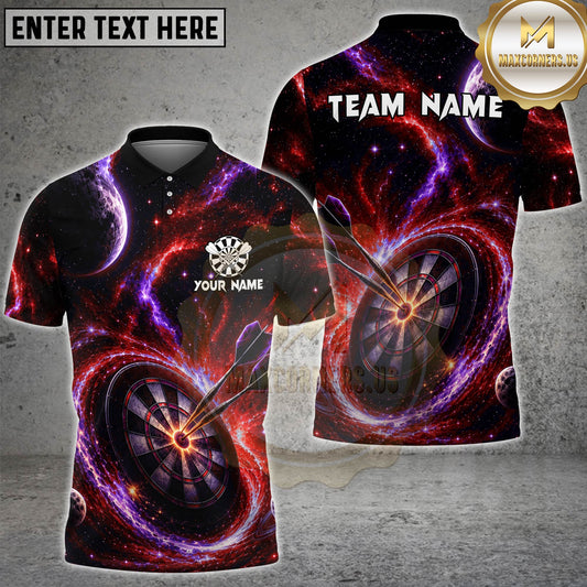 Maxcorners Darts Galaxy Dartboard Bullseye Multicolor Customized Name, Team Name 3D Shirts