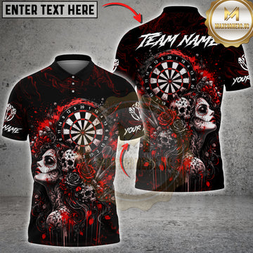 Maxcorners Darts Gothic Beauty Skull Art Multicolor Customized Name, Team Name 3D Shirts