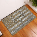 Maxcorners Personalized Hunting Rubber Doormat, Hunting Deer Skull Buck American Flag Welcome Doormat, Custom Name Indoor Outdoor Door Mat, Home Decor