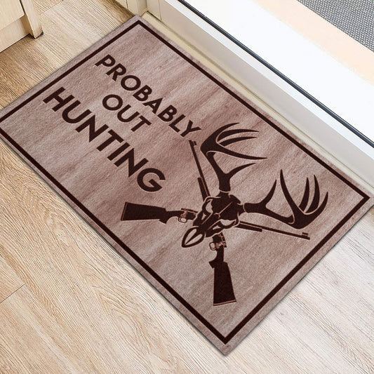 Maxcorners Hunting Rubber Doormat, Hunting Hunter Probably Our Hunting Welcome Doormat, Indoor Outdoor Door Mat, Home Decor LM1611