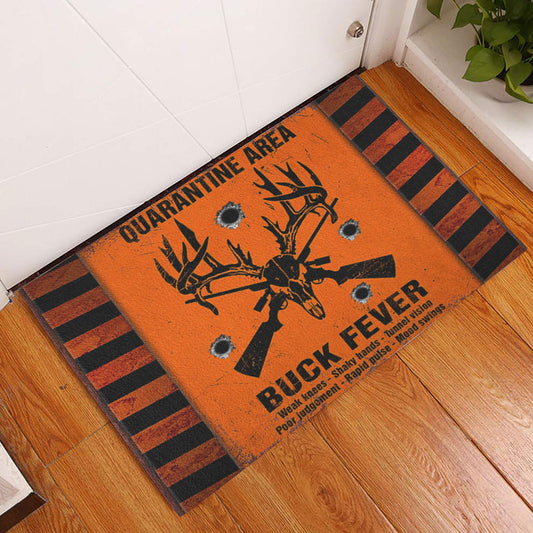 Maxcorners Hunting Rubber Doormat, Hunting Quarantime Area Buck Fever Hunter Welcome Doormat, Indoor Outdoor Door Mat, Home Decor