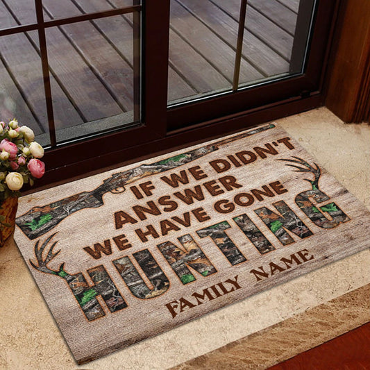 Maxcorners Personalized Hunting Rubber Doormat, Hunting If We Didn't Andswer Hunting Welcome Doormat, Custom Name Indoor Outdoor Door Mat, Home Decor LM1611