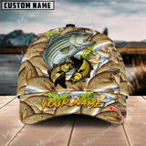 Maxcorners Personalized Striped Bass Fishing Pattern Classic 3D Cap