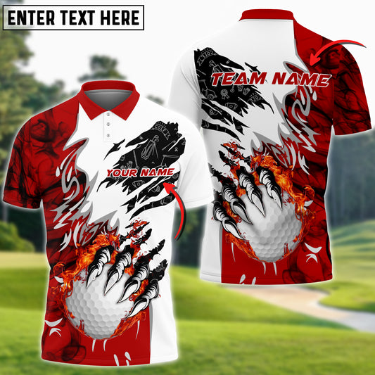Max Corner Customized Name Golf Ball Flame Monster Multicolor Sport Jersey Pattern Custom 3D Polo Shirt
