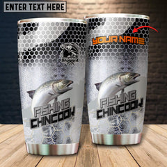 Maxcorners Chinook Fishing Skin Pattern Tumbler Customize Name