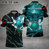 MaxCorner Thunder Pattern Eagle Bowling and Pins Customized Name And Team Name 3D Polo Shirt
