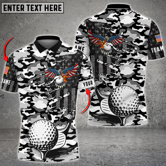 Max Corner Customized Name Retro US Flag Golf Ball Multicolor Sport Jersey Pattern Custom 3D Polo Shirt