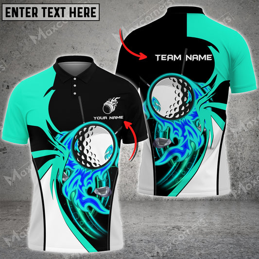 Maxcorners Flame Ball Golf Mix White For Golf Lovers Multicolor Option Customized Name 3D Shirt
