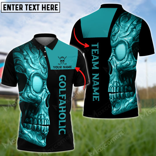 Max Corner Customized Name Skull Art Golfaholic Multicolor Sport Jersey Pattern Custom 3D Polo Shirt