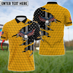 Max Corners Yellow Pride Premium Cool Eagle Golf Lover Polo Shirts Multicolor Custom Name Polo