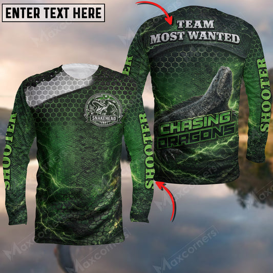 Maxcorners Snakehead Sport Jersey Personalized Name And Team Name Long Sweat Shirt For Ed Puckett
