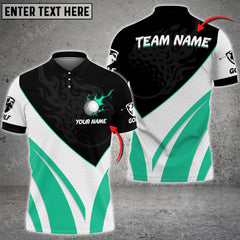 Maxcorners Golf Fire Ball Plus Multicolor Option Customized Name 3D Shirt