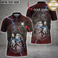 Maxcorners Bowling Odin Rune Lightning Graphic Multioptions Customized Name, Team Name 3D Shirt (5 Colors)