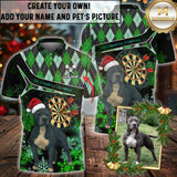 Maxcorners Dart Pitbull Christmas Multioptions Customized Name And Pet's Picture 3D Shirt (5 Colors)