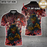 Maxcorners Skull Old School Death Metal Bands Bowling Multioptions Customized Name, Team Name 3D Shirt (4 Colors)