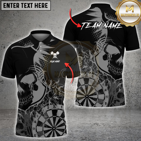 Maxcorners Dartboard Skull Jersry Multioptions Customized Name, Team Name 3D Shirts