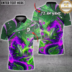 Maxcorners Bowling Cosmic Dragon Mythic Flame Multioptions Customized Name, Team Name 3D Shirt (5 Colors)