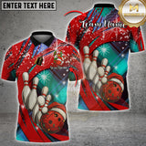 Maxcorners Christmas Bowling Jersey Vector Multioptions Customized Name, Team Name 3D Shirt (4 Colors)