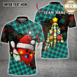 Maxcorners Christmas Bowling Tree Multioptions Customized Name, Team Name 3D Shirt (4 Colors)
