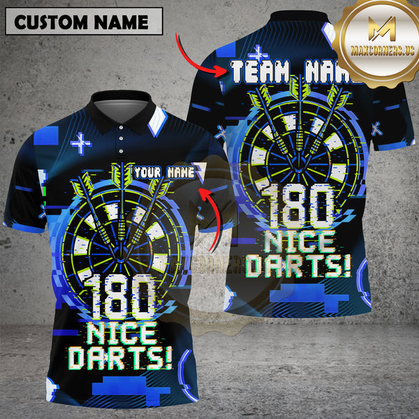 Maxcorners Glitch Digital Dartboard Customized Name, Team Name 3D Shirts (4 Colors)