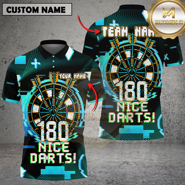 Maxcorners Glitch Digital Dartboard Customized Name, Team Name 3D Shirts (4 Colors)