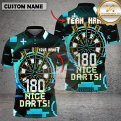 Maxcorners Glitch Digital Dartboard Customized Name, Team Name 3D Shirts (4 Colors)