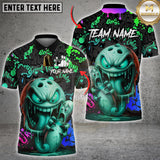 Maxcorners Bowling Monster Graffiti Style Multioptions Customized Name, Team Name 3D Shirt (4 Colors)