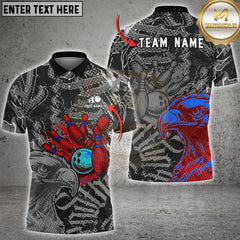 Maxcorners Bowling Eagle Grunge Graphic Multioptions Customized Name, Team Name 3D Shirt (5 Colors)