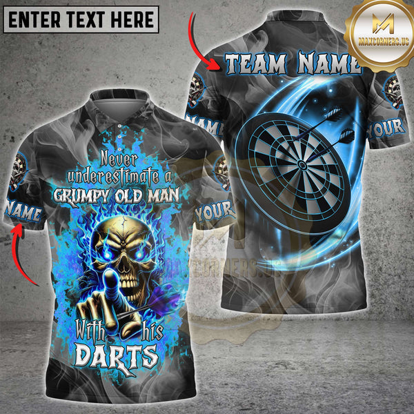 Maxcorners Grumpy Old Man With His Darts Multicolors Customized Name, Team Name 3D Shirts (4 Colors)